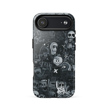 'Midnight Stickers' iPhone 17 Air MagSafe tough phone case - protective glossy case NZ Australia