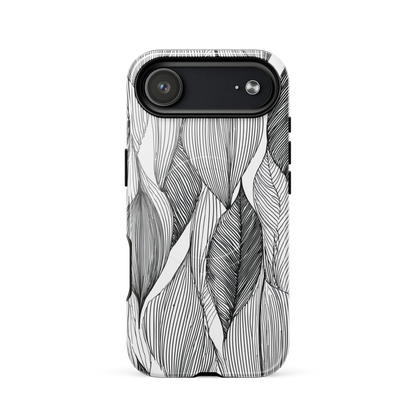 'Botanical Lines' iPhone 17 Air MagSafe tough phone case - protective glossy case NZ Australia
