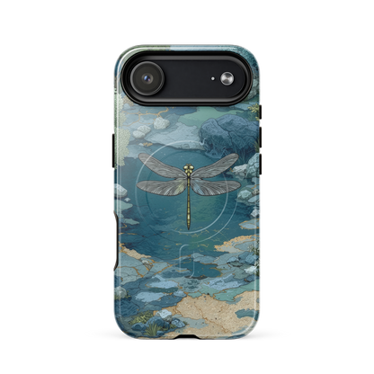 'Dragonfly Glade' iPhone 17 Air MagSafe tough phone case - protective glossy case NZ Australia