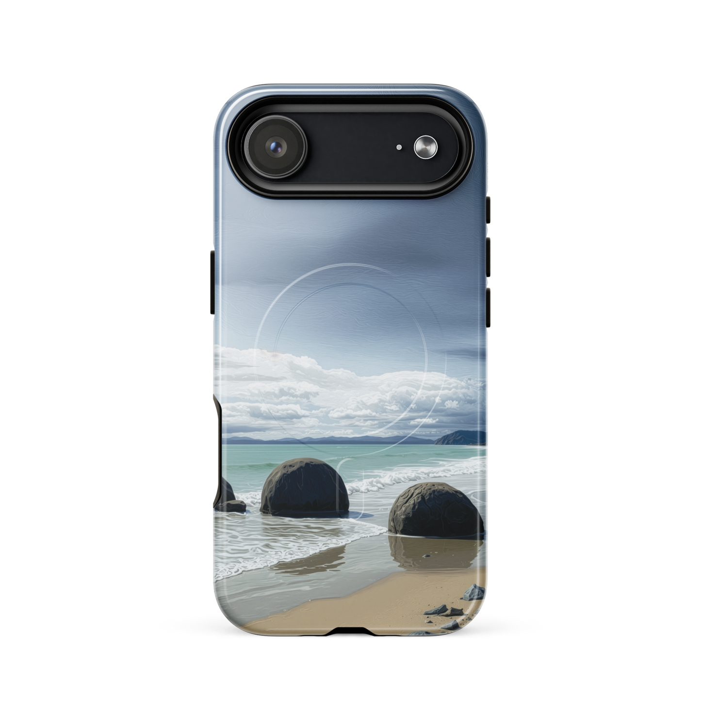 'Moeraki Boulders' iPhone 17 Air MagSafe tough phone case - protective glossy case NZ Australia