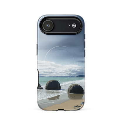 'Moeraki Boulders' iPhone 17 Air MagSafe tough phone case - protective glossy case NZ Australia