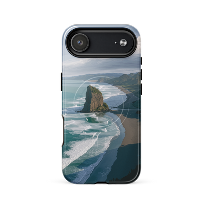 'Piha Beach' iPhone 17 Air MagSafe tough phone case - protective glossy case NZ Australia