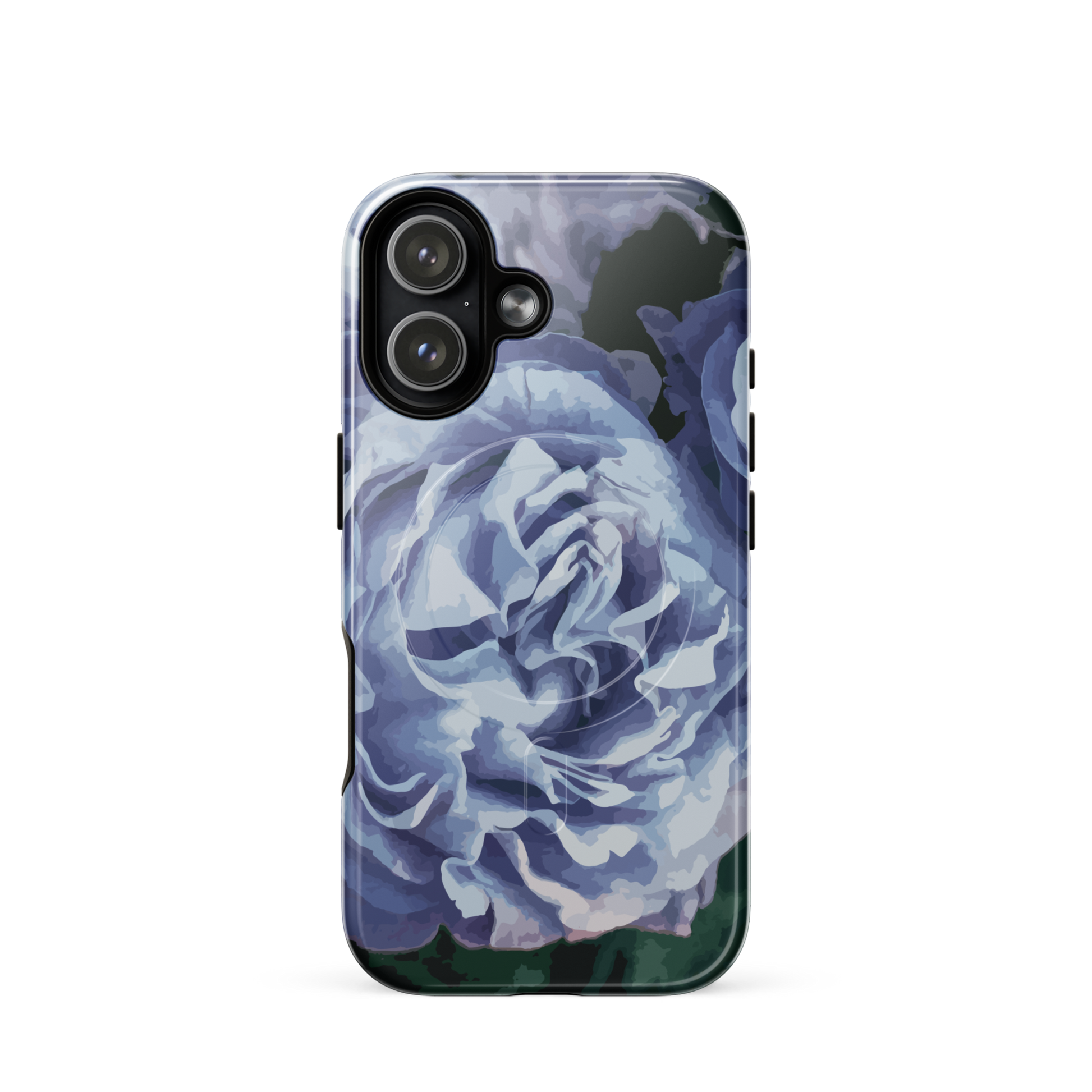 'Blue Rose' iPhone 17 MagSafe tough phone case - protective glossy case NZ Australia