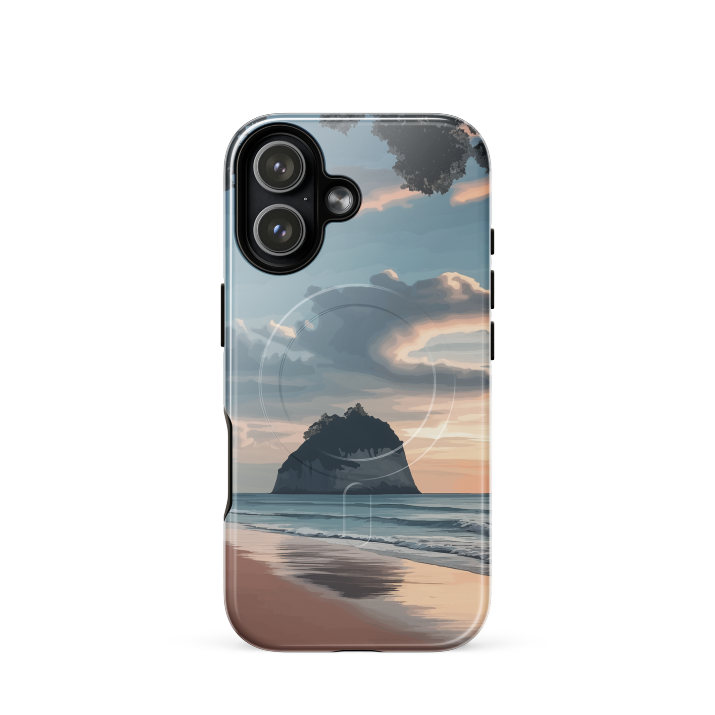 'Cathedral Cove' iPhone 17 MagSafe tough phone case - protective glossy case NZ Australia