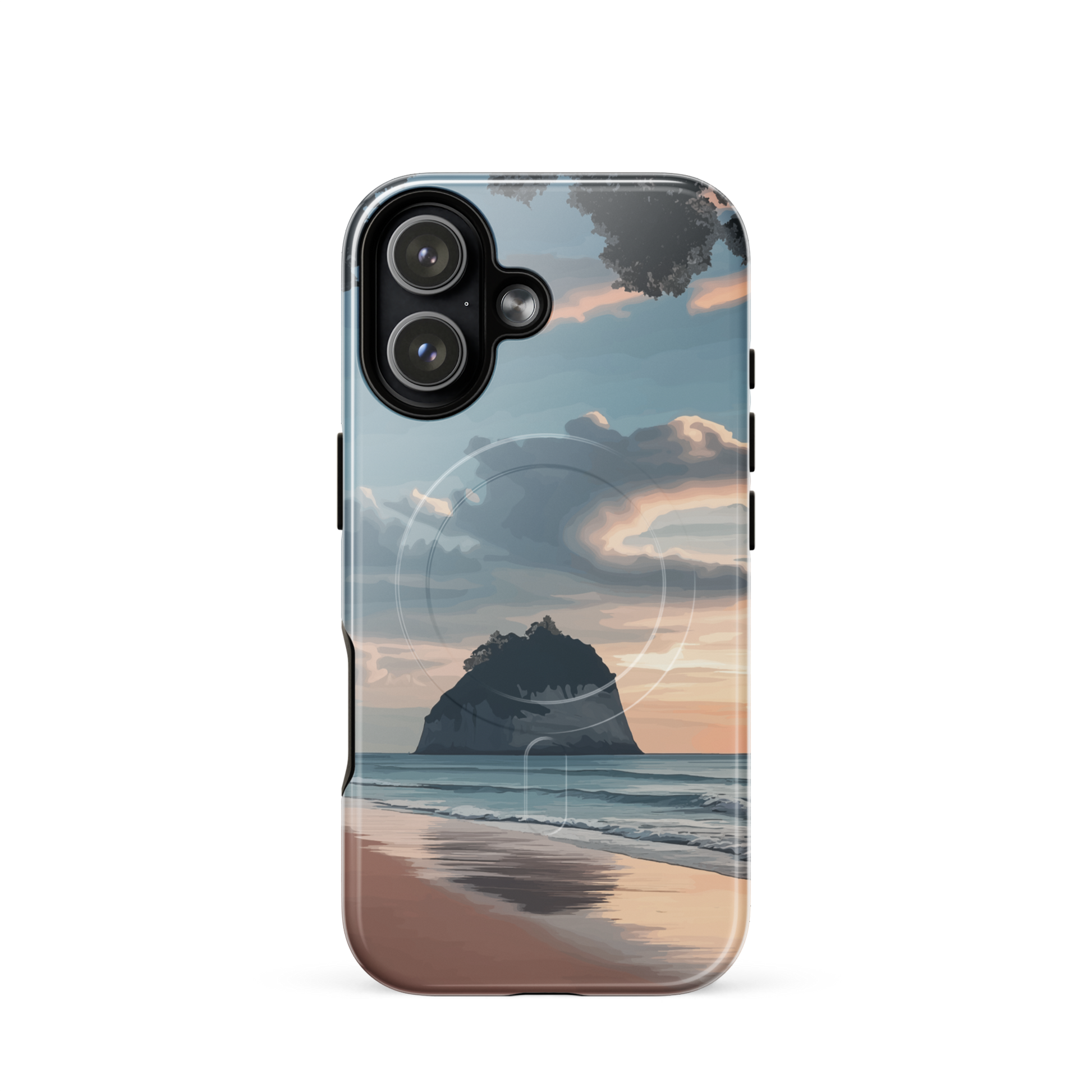 'Cathedral Cove' iPhone 17 MagSafe tough phone case - protective glossy case NZ Australia