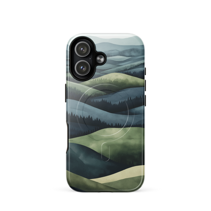 'Blue Mountains' iPhone 17 MagSafe tough phone case - protective glossy case NZ Australia