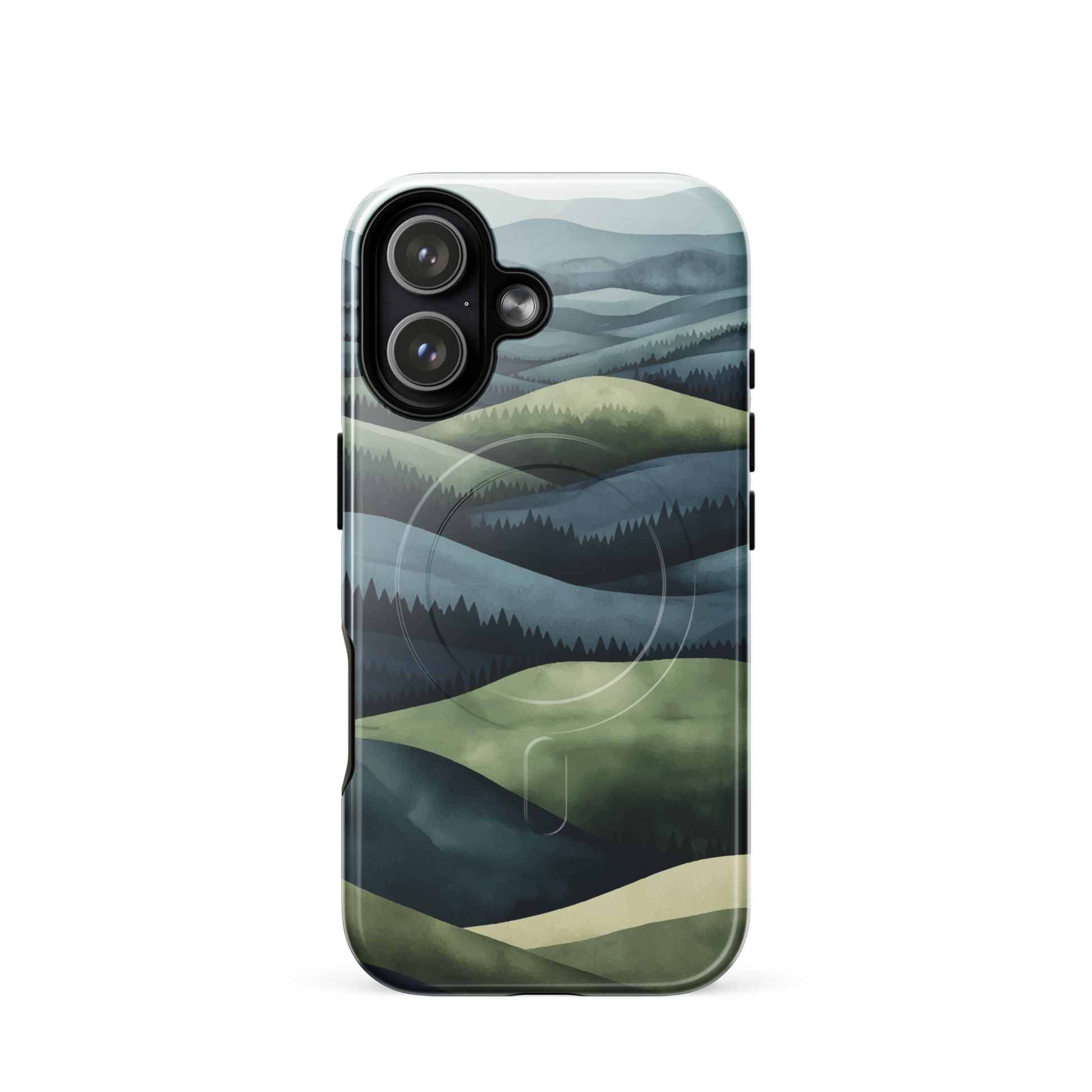 'Blue Mountains' iPhone 17 MagSafe tough phone case - protective glossy case NZ Australia