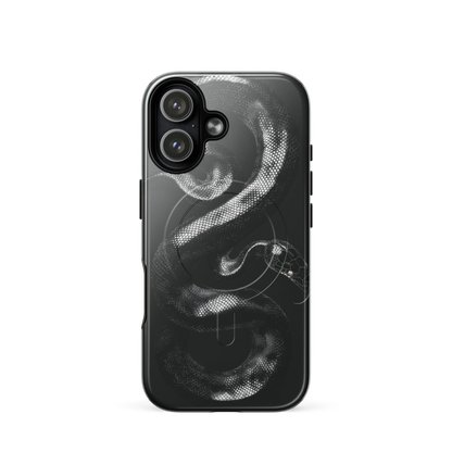 'Black Python' iPhone 17 MagSafe tough phone case - protective glossy case NZ Australia