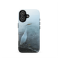 'White Heron in the Mist' iPhone 17 MagSafe tough phone case - protective glossy case NZ Australia
