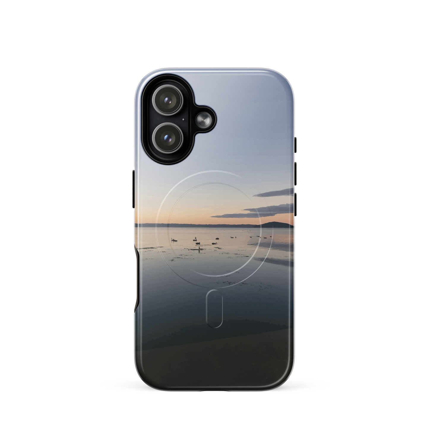 'Whispers on the Lake' iPhone 17 MagSafe tough phone case - protective glossy case NZ Australia