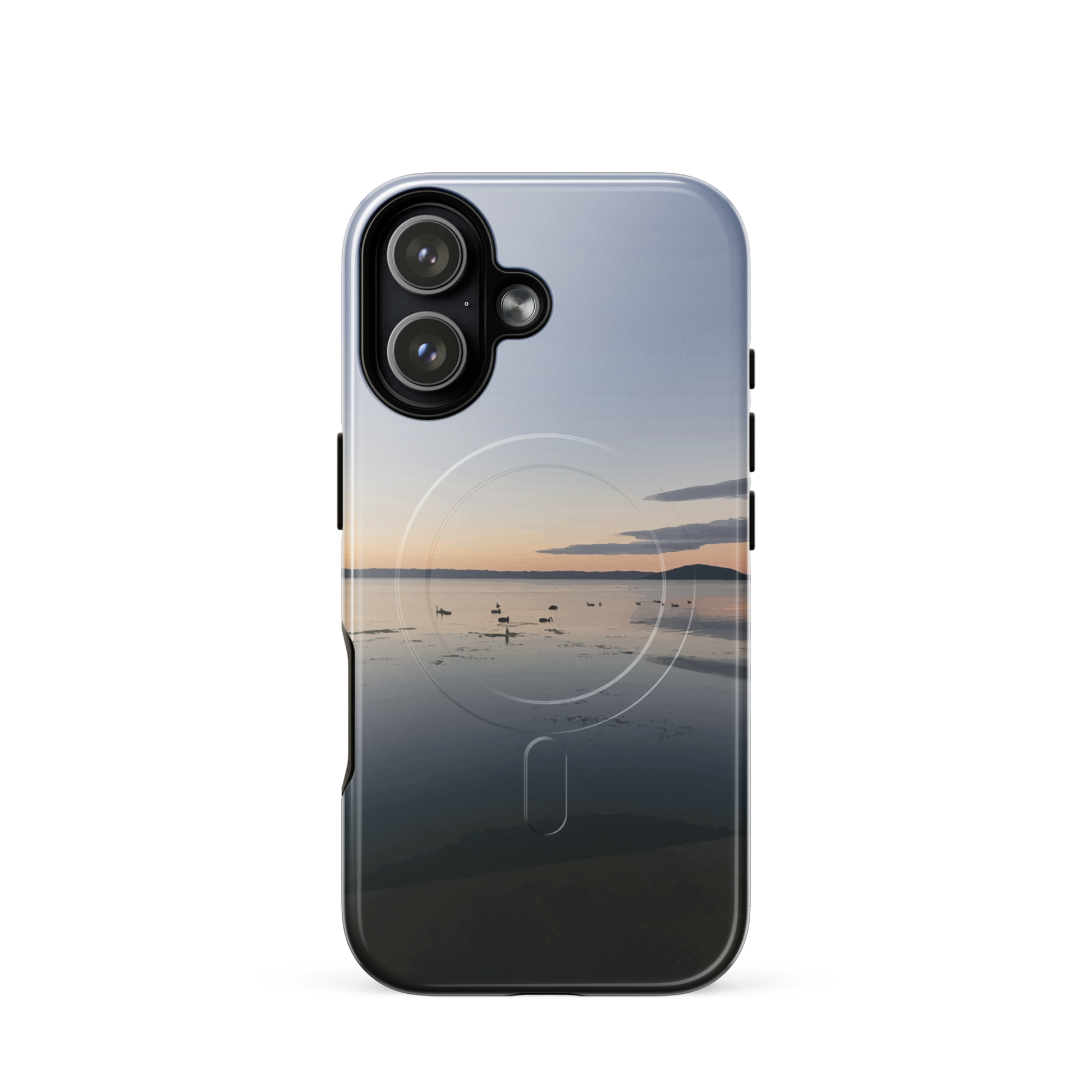 'Whispers on the Lake' iPhone 17 MagSafe tough phone case - protective glossy case NZ Australia