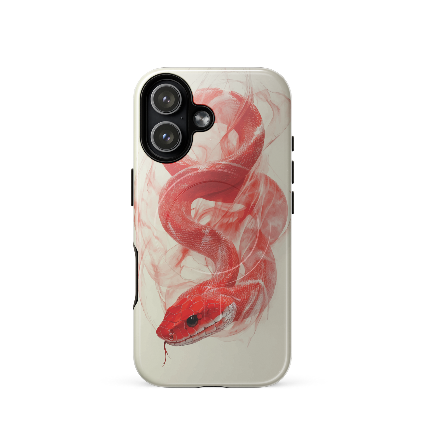 'Red Snake' iPhone 17 MagSafe tough phone case - protective glossy case NZ Australia
