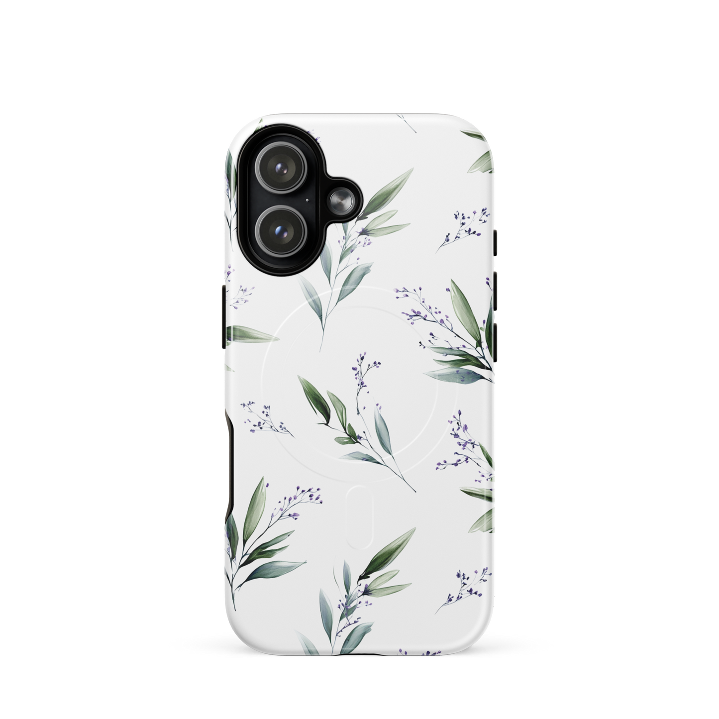 'Botanical Sprigs' iPhone 17 MagSafe tough phone case - protective glossy case NZ Australia