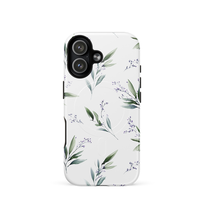 'Botanical Sprigs' iPhone 17 MagSafe tough phone case - protective glossy case NZ Australia