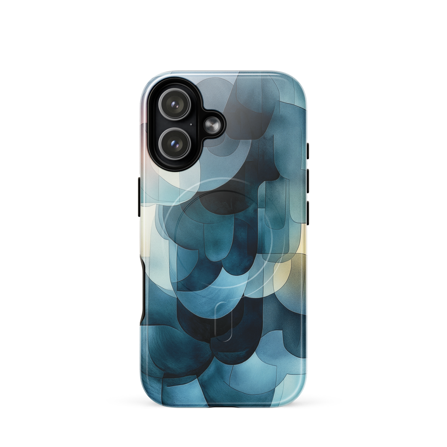 'Blue Forms' iPhone 17 MagSafe tough phone case - protective glossy case NZ Australia
