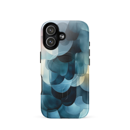 'Blue Forms' iPhone 17 MagSafe tough phone case - protective glossy case NZ Australia