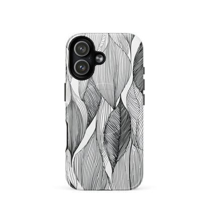 'Botanical Lines' iPhone 17 MagSafe tough phone case - protective glossy case NZ Australia