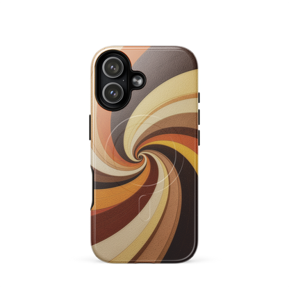 'Golden Swirl' iPhone 17 MagSafe tough phone case - protective glossy case NZ Australia