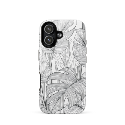 'Tropical Lines' iPhone 17 MagSafe tough phone case - protective glossy case NZ Australia
