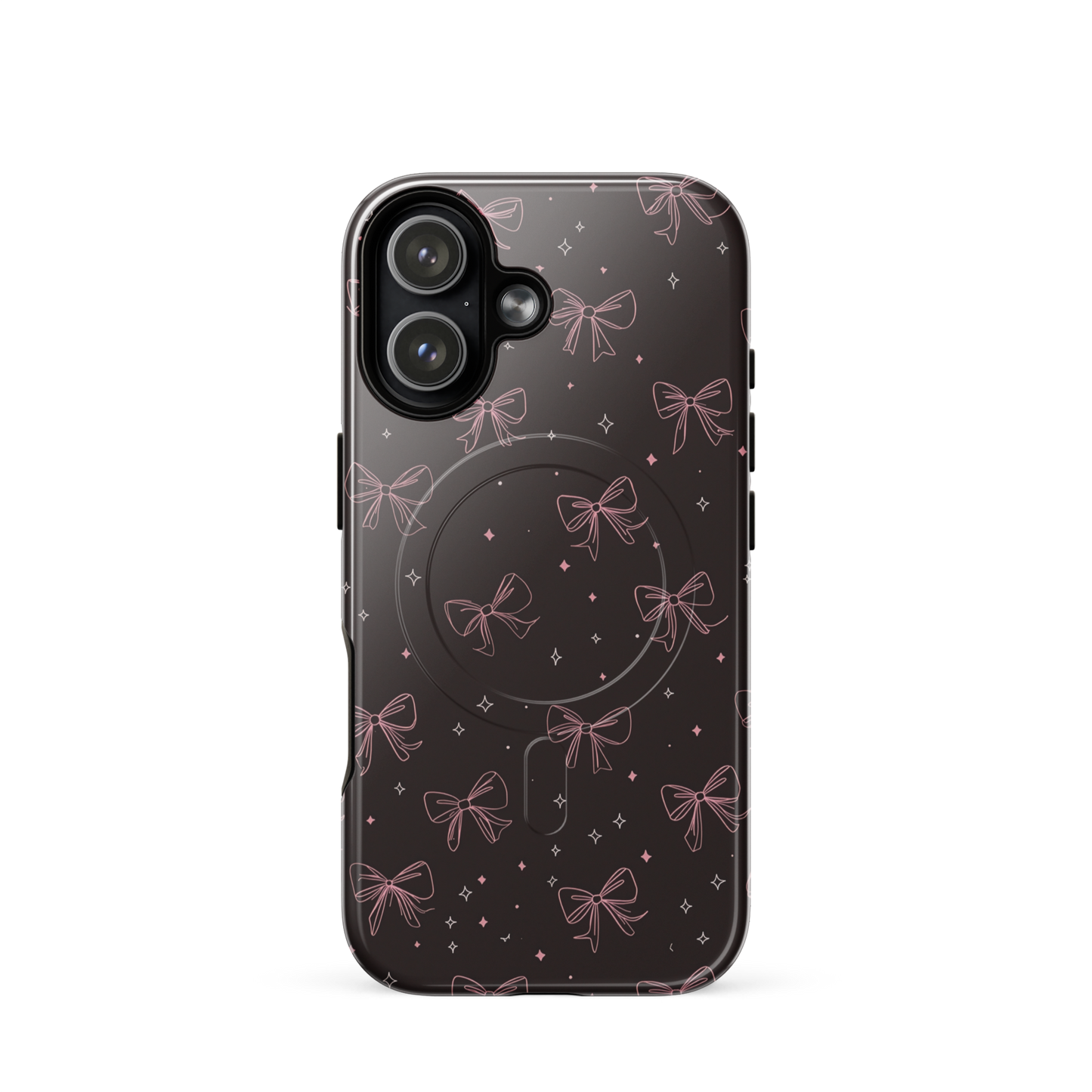 'Midnight Bow' iPhone 17 MagSafe tough phone case - protective glossy case NZ Australia