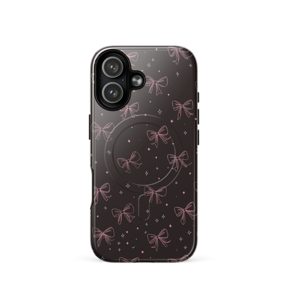 'Midnight Bow' iPhone 17 MagSafe tough phone case - protective glossy case NZ Australia