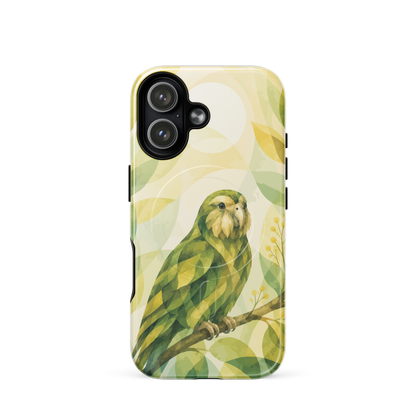 'Kakapo' iPhone 17 MagSafe tough phone case - protective glossy case NZ Australia