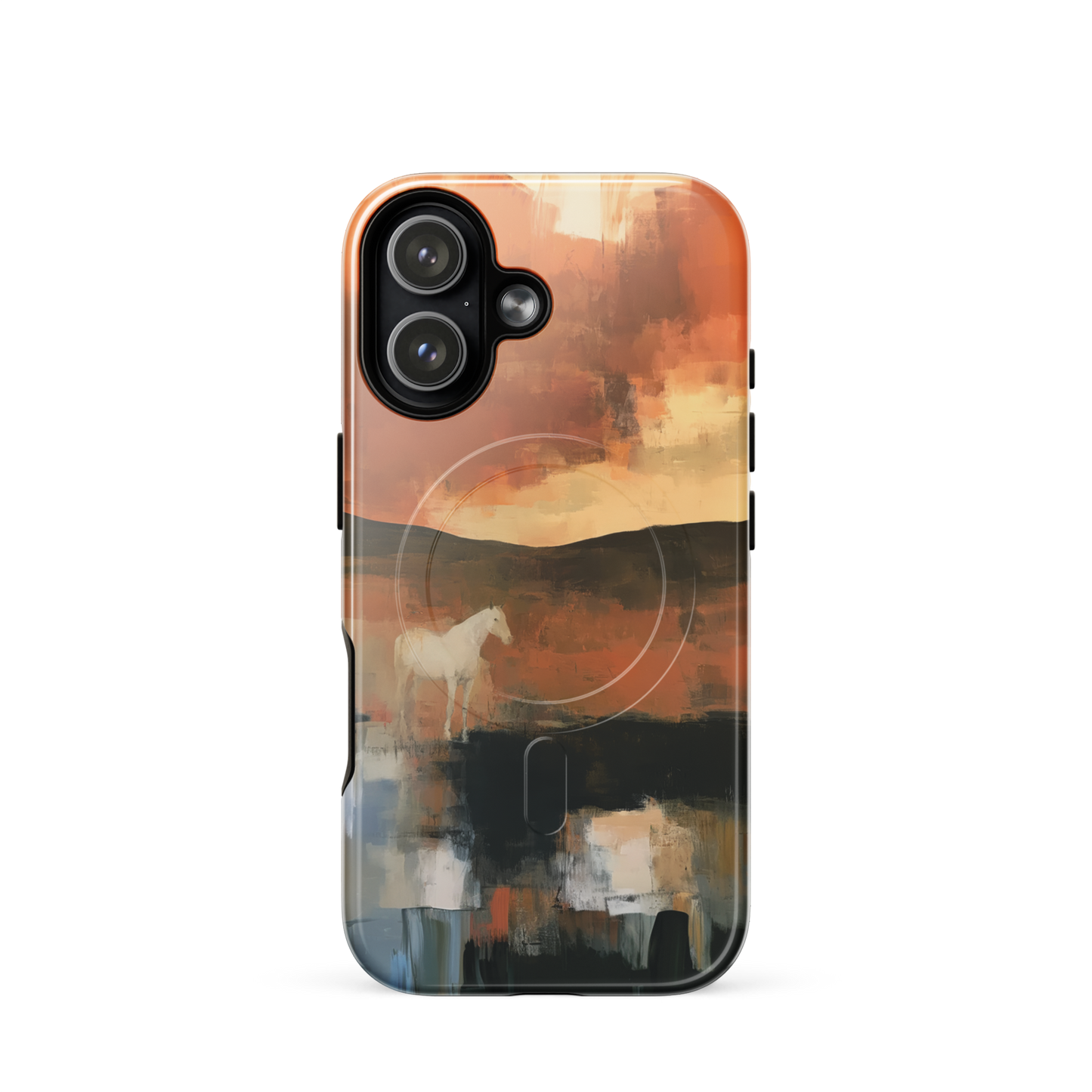 'Ember Fields' iPhone 17 MagSafe phone case - protective glossy case NZ Australia