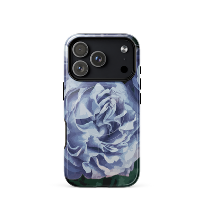 'Blue Rose' iPhone 17 Pro MagSafe tough phone case - protective glossy case NZ Australia