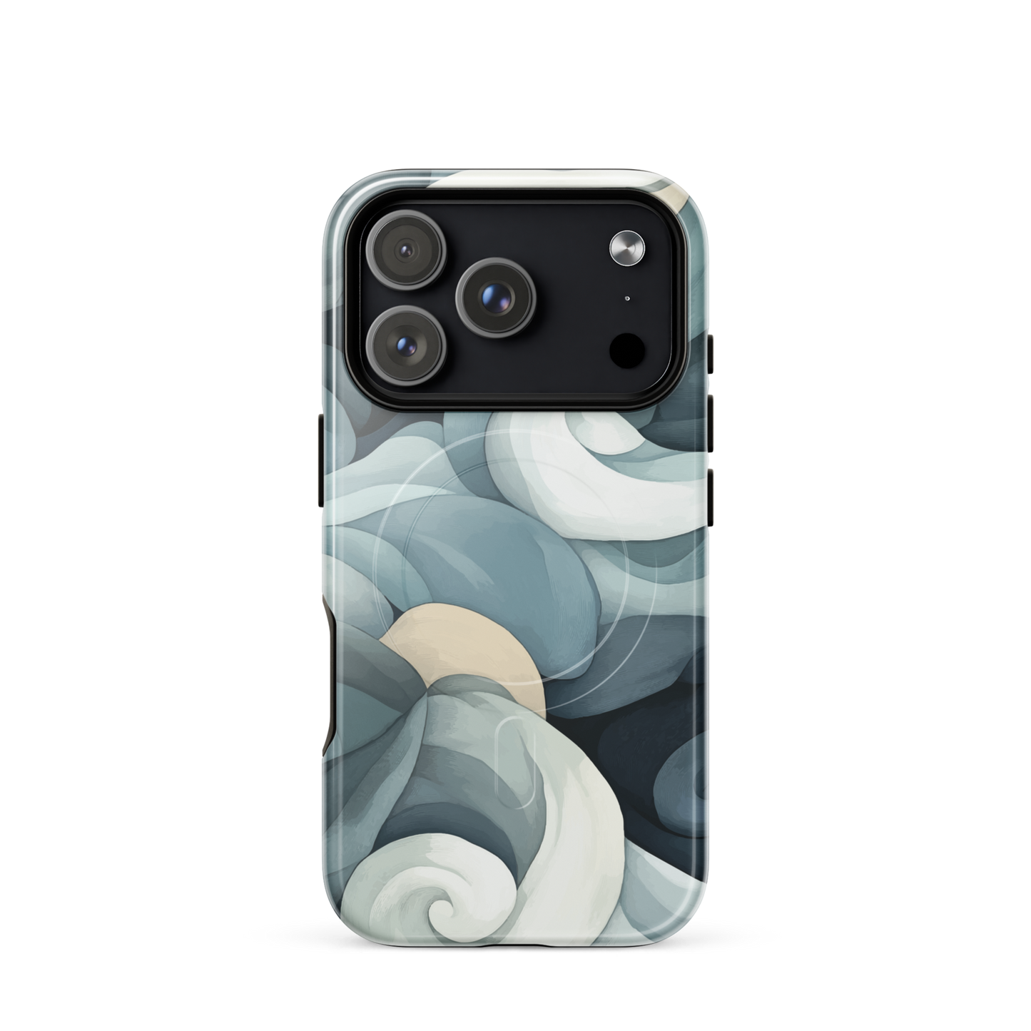 'Ebb and Flow' iPhone 17 Pro MagSafe tough phone case - protective glossy case NZ Australia
