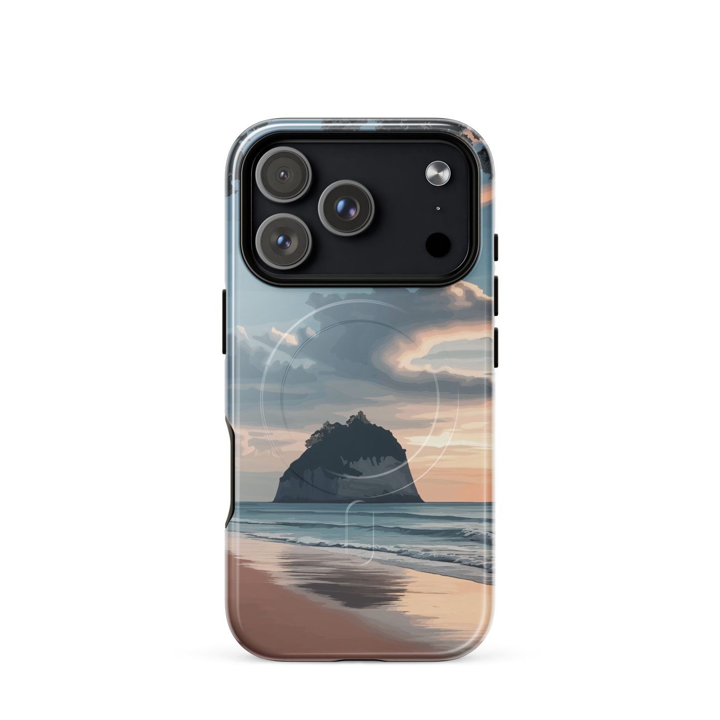 'Cathedral Cove' iPhone 17 Pro MagSafe tough phone case - protective glossy case NZ Australia