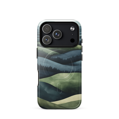 'Blue Mountains' iPhone 17 Pro MagSafe tough phone case - protective glossy case NZ Australia