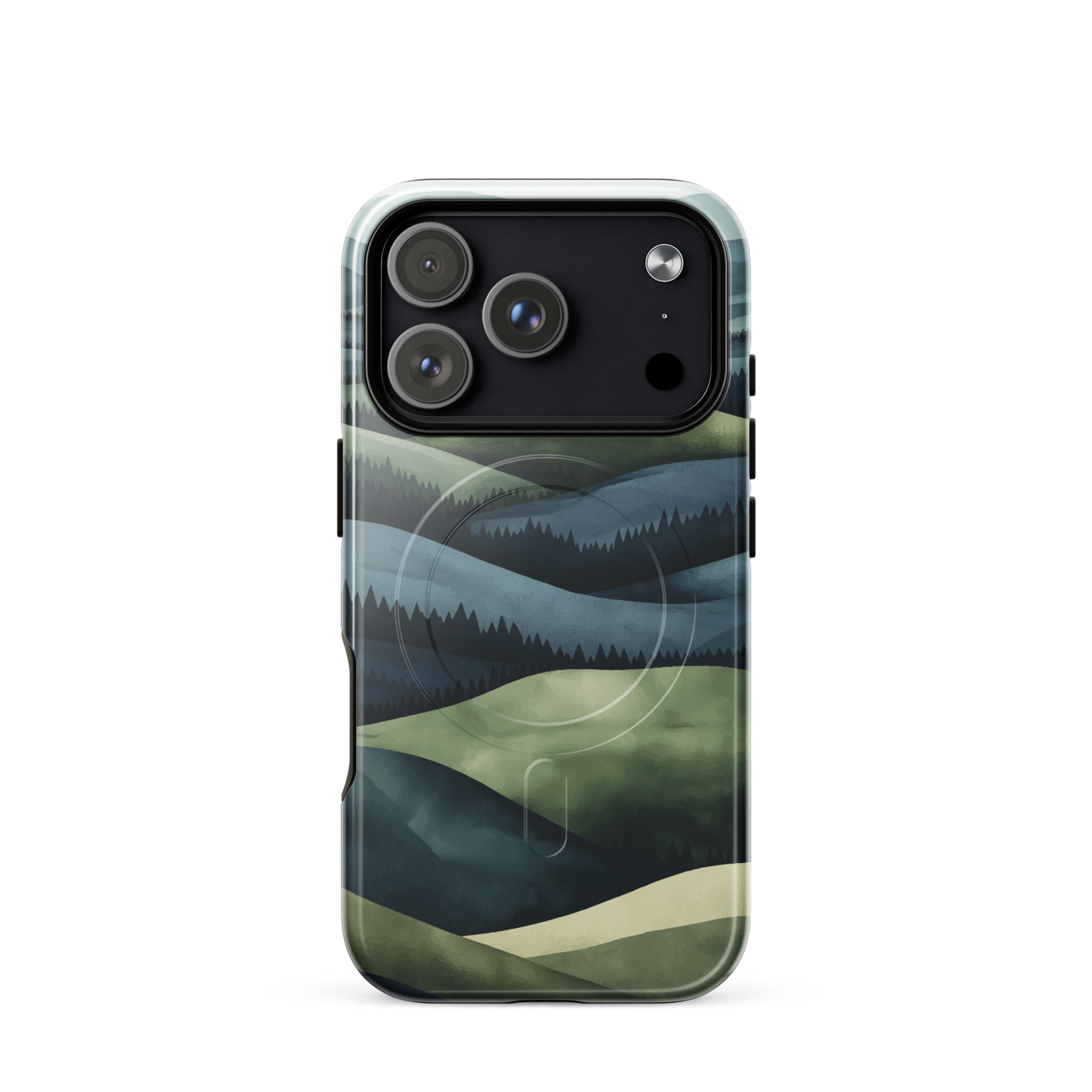 'Blue Mountains' iPhone 17 Pro MagSafe tough phone case - protective glossy case NZ Australia