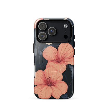 'Hibiscus Flower' iPhone 17 Pro MagSafe tough phone case - protective glossy case NZ Australia