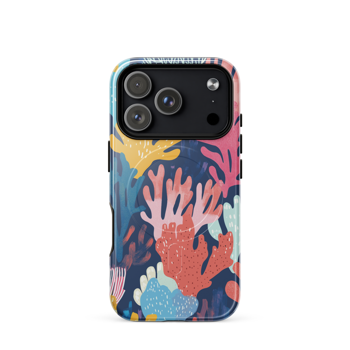 'Coral Reef' iPhone 17 Pro MagSafe tough phone case - protective glossy case NZ Australia