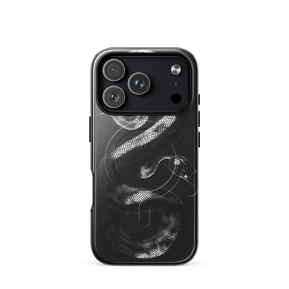 'Black Python' iPhone 17 Pro MagSafe tough phone case - protective glossy case NZ Australia