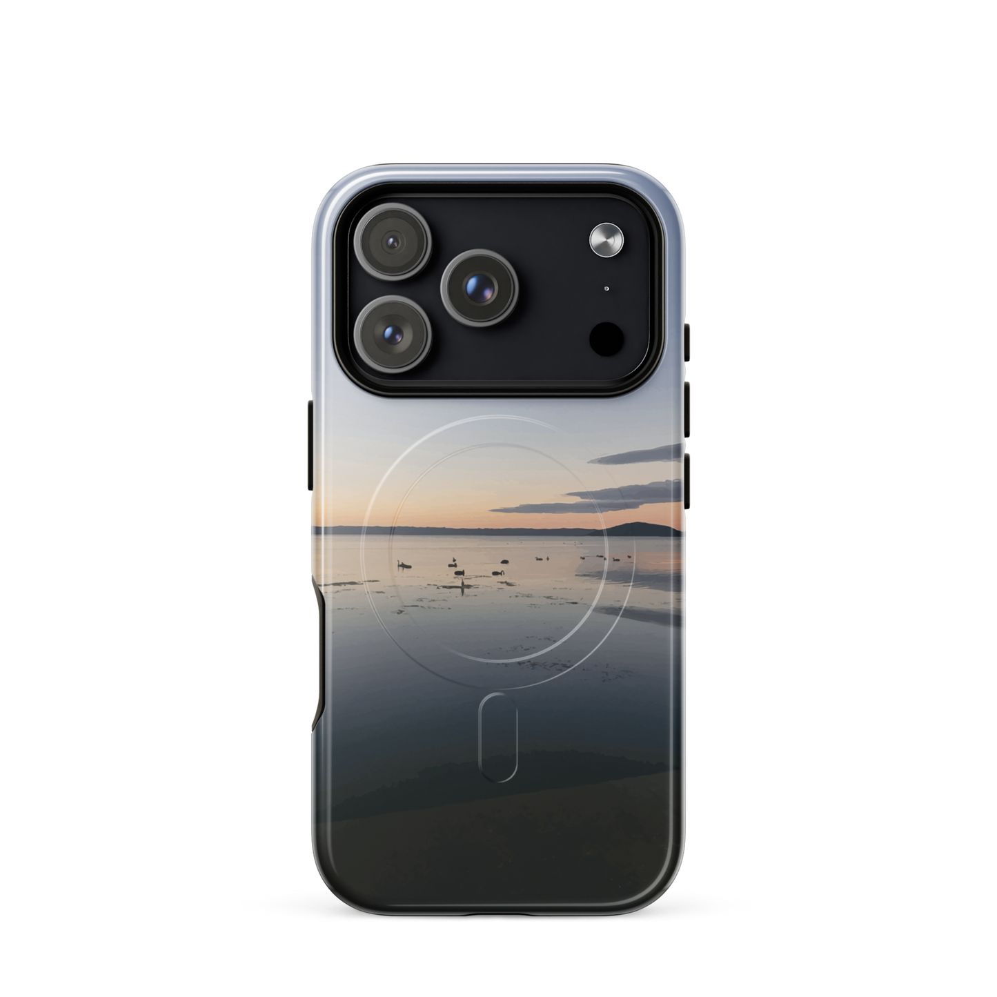 'Whispers on the Lake' iPhone 17 Pro MagSafe tough phone case - protective glossy case NZ Australia