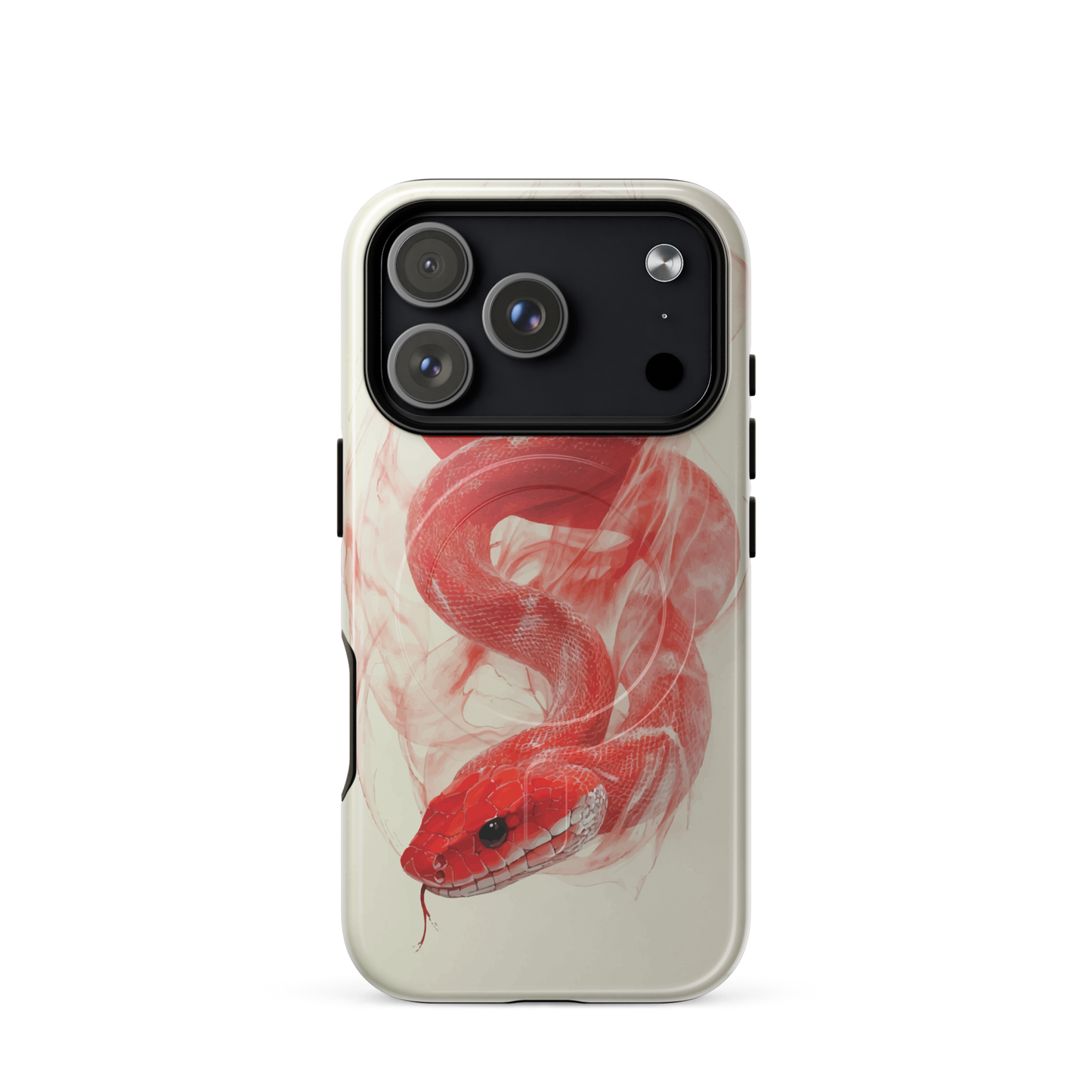 'Red Snake' iPhone 17 Pro MagSafe tough phone case - protective glossy case NZ Australia
