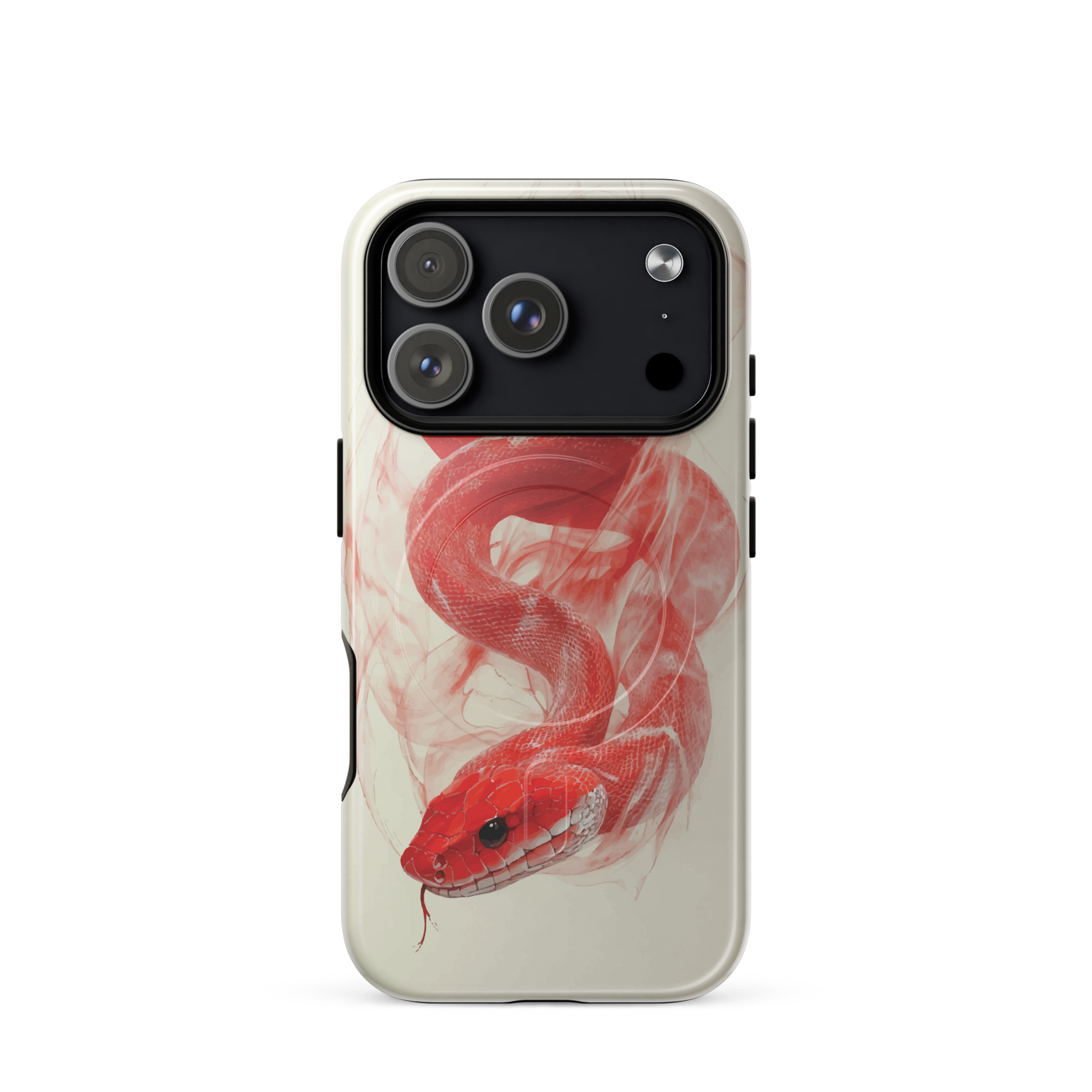 'Red Snake' iPhone 17 Pro MagSafe tough phone case - protective glossy case NZ Australia