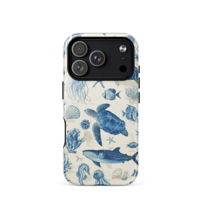 'Ocean Sketchbook' iPhone 17 Pro MagSafe tough phone case - protective glossy case NZ Australia