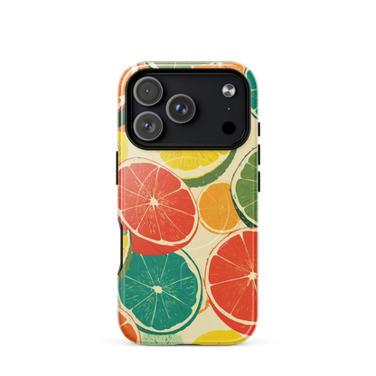 'Citrus Pop' iPhone 17 Pro MagSafe tough phone case - protective glossy case NZ Australia