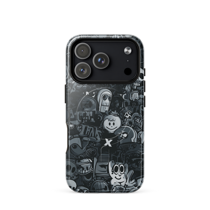 'Midnight Stickers' iPhone 17 Pro MagSafe tough phone case - protective glossy case NZ Australia