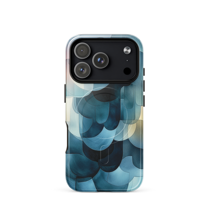 'Blue Forms' iPhone 17 Pro MagSafe tough phone case - protective glossy case NZ Australia