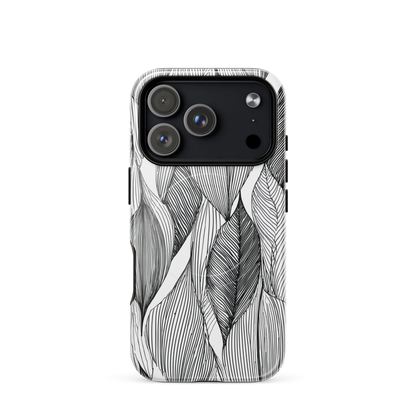 'Botanical Lines' iPhone 17 Pro MagSafe tough phone case - protective glossy case NZ Australia