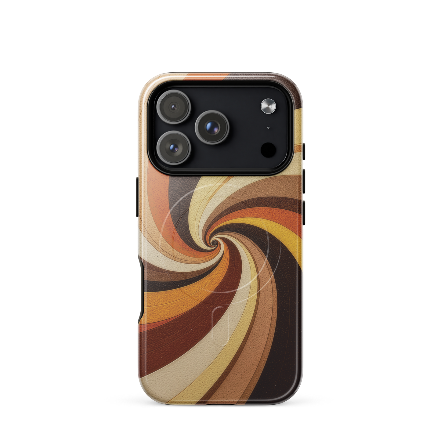 'Golden Swirl' iPhone 17 Pro MagSafe tough phone case - protective glossy case NZ Australia