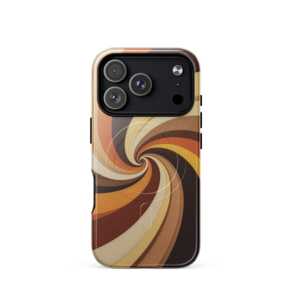 'Golden Swirl' iPhone 17 Pro MagSafe tough phone case - protective glossy case NZ Australia