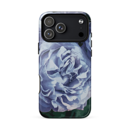 'Blue Rose' iPhone 17 Pro Max MagSafe tough phone case - protective glossy case NZ Australia