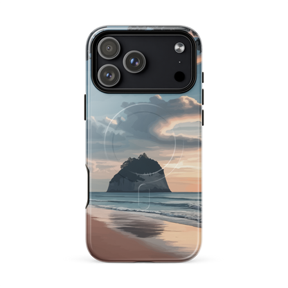 'Cathedral Cove' iPhone 17 Pro Max MagSafe tough phone case - protective glossy case NZ Australia