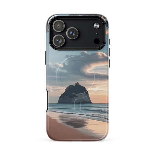 'Cathedral Cove' iPhone 17 Pro Max MagSafe tough phone case - protective glossy case NZ Australia