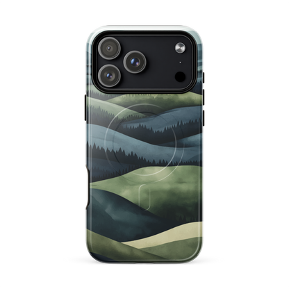 'Blue Mountains' iPhone 17 Pro Max MagSafe tough phone case - protective glossy case NZ Australia