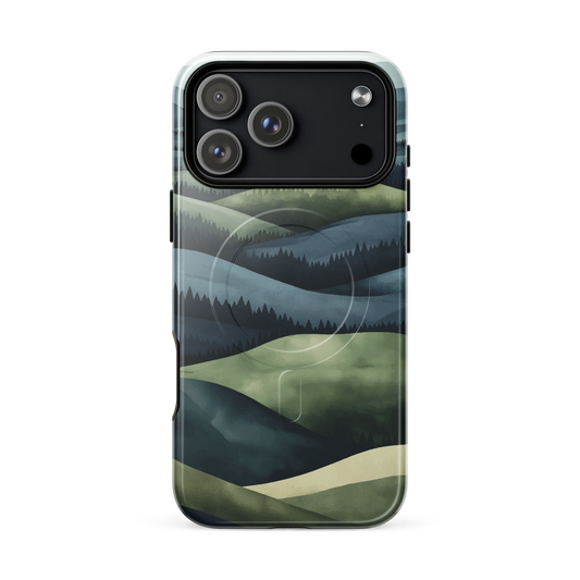 'Blue Mountains' iPhone 17 Pro Max MagSafe tough phone case - protective glossy case NZ Australia